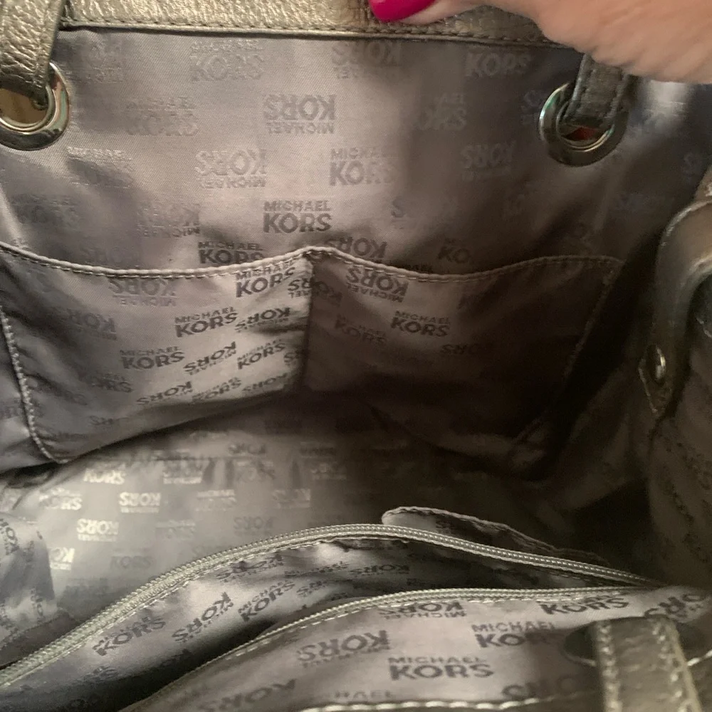 Michael Kors Monogram Gray Canvas Jet Set Handbag
